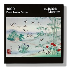 1000 Piece Jigsaw Puzzle - 'Sparrows and Bamboo in the Rain' Artistic Design from The British Museum - Full Image Poster Included