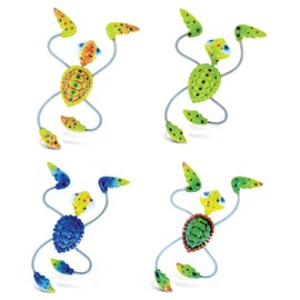 COTA Global Sea Turtle Refrigerator Springy Magnets Set of 4 - Assorted Color Ocean Life Animal Springy Magnets for Kitchen Fridge Door, Cool Nautical Home & Office Novelty Decor Accessory - 4 Pack