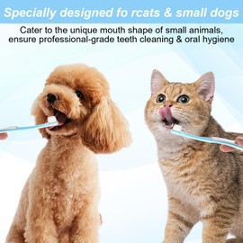 LIQWEI 4 Pcs Small Dog & Cat Toothbrush, Pet Teethbrush Soft Mini Head Teeth Brush Dental Care, Puppy Teeth Cleaning Tiny Toothbrush for Kitten Tiny Pet, Doggy Toothbrushes Deep Dental Cleaning(4)
