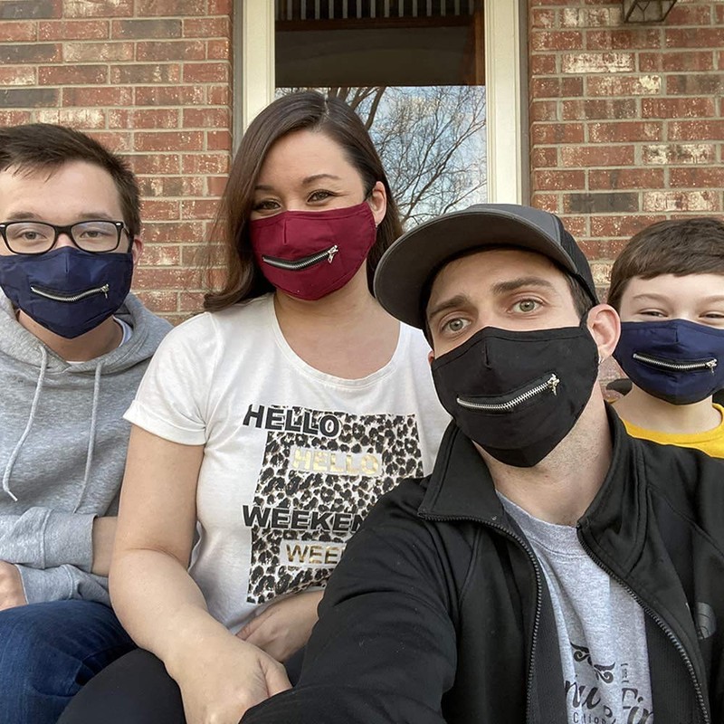 Cleanbreath Reusable Triple Layers Cloth Face Mask with Zipper for