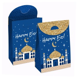 Big Dot of Happiness Ramadan - Eid Mubarak Gift Favor Bags - Party Goodie Boxes - Set of 12