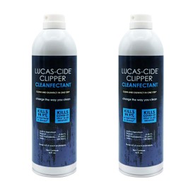 LUCAS-CIDE Clipper Cleanser & Disinfectant Spray, Coolant & Cleaner for Hair Trimmer, Blades & Shaver 16 Fl Oz - Set of 2