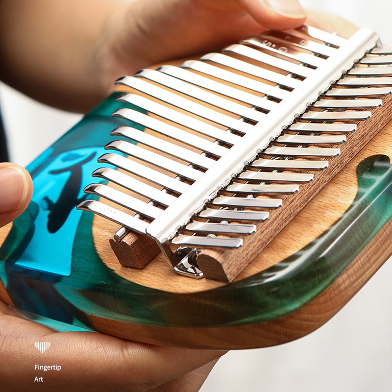 17 Keys Beech Wooden Thumb Finger Piano Mini Portable Musical