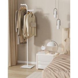 GUOHNHE Garment Rack Freestanding, Metal Coat Rack, White, 68.9 In High