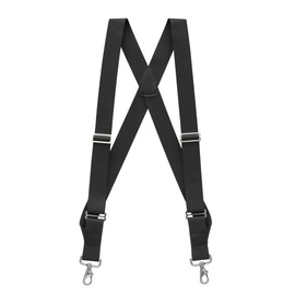 Suspender Store Side-Clip Trucker Suspenders - 1.5-Inch Wide Elastic - Trigger Snap - 54" for 6'1" to 6'5" tall - Black