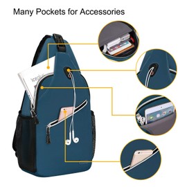 MOSISO Sling Backpack, Multipurpose Crossbody Shoulder Bag Travel Hiking Daypack, Deep Teal