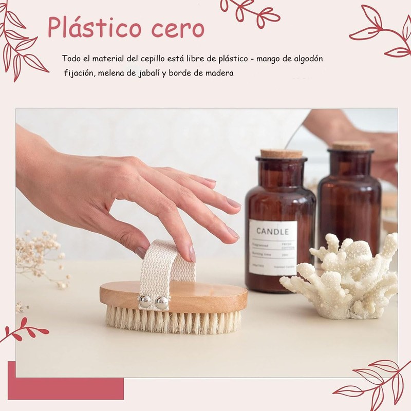 Cepillo Corporal Exfoliante 100% Natural con Mango de Bambú -