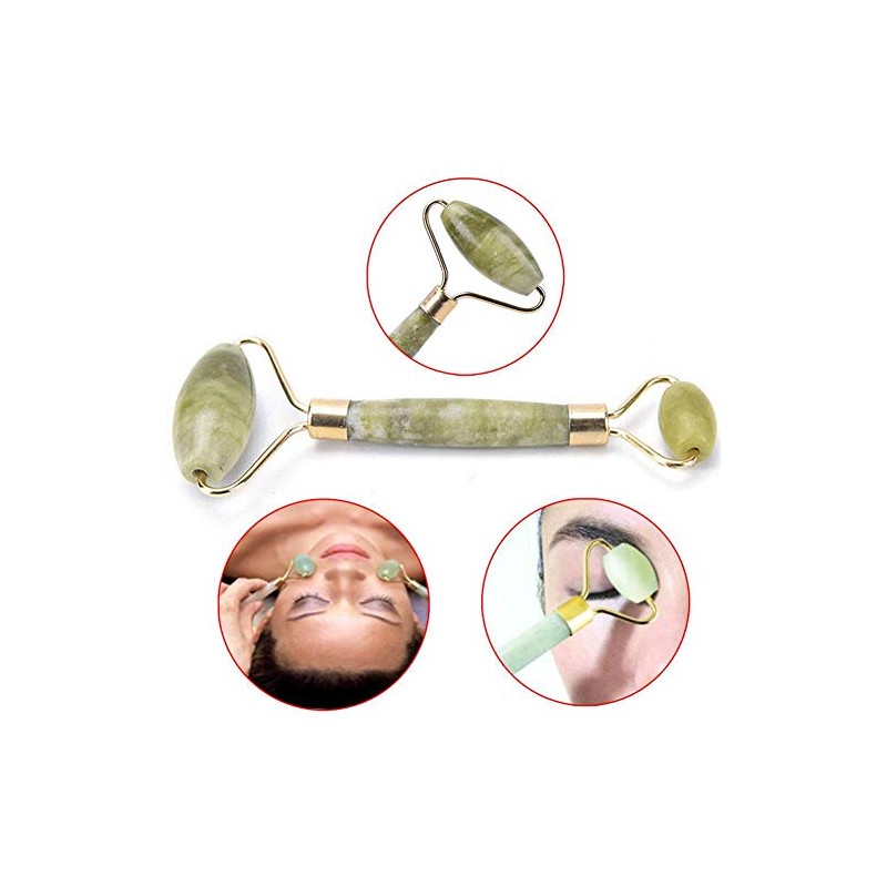 Guasha Facial con Rodillo de Jade Natural Jade Roller Gua