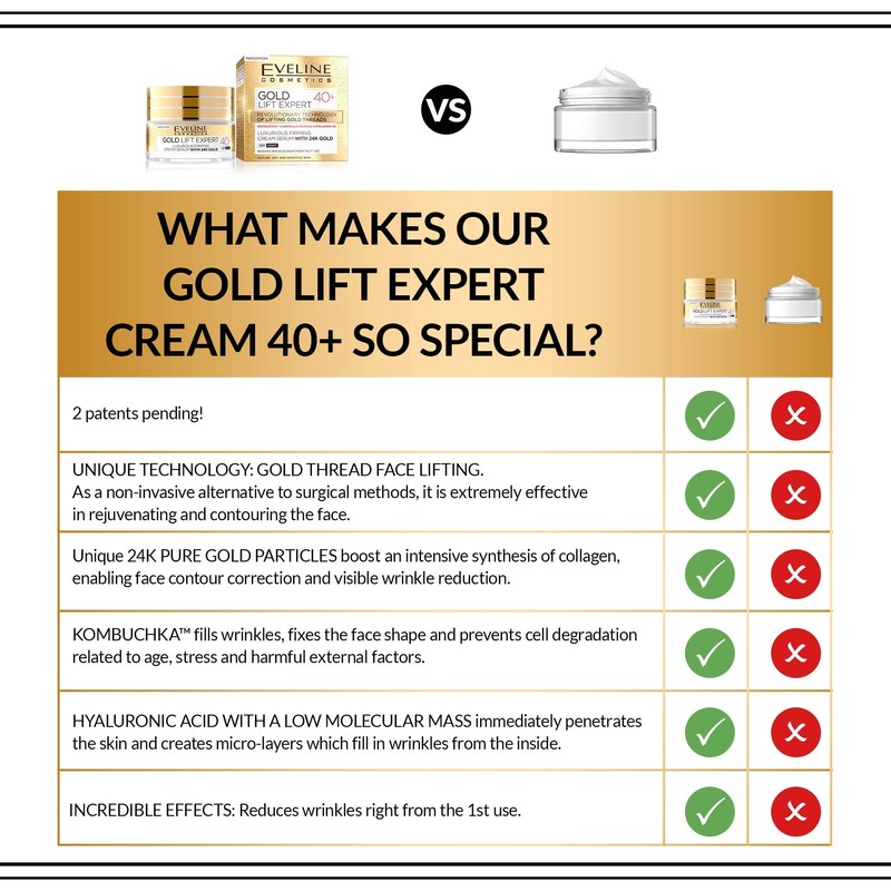 EVELINE COSMETICS GOLD LIFT EXPERT 40+ FACE FIRMING CREAM SERUM