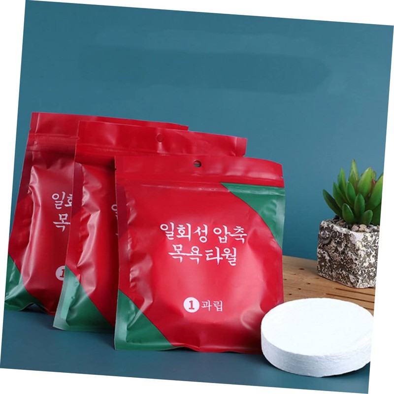 Baluue 1 Pack Disposable Towels for Travel Red Compressed Wipes