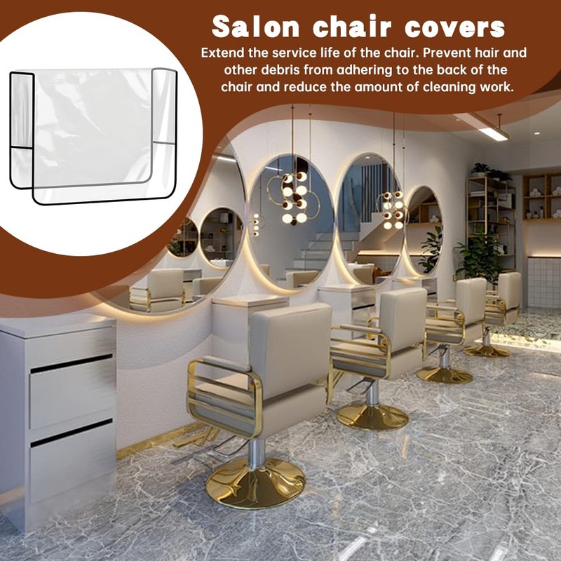 2Pcs Salon Chair Cover Protectors,Clear Hairdressing Chair Back Covers