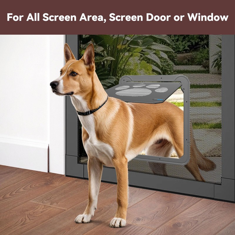 PETLESO Large Dog Door for Screen Door, Easy Install Lockable