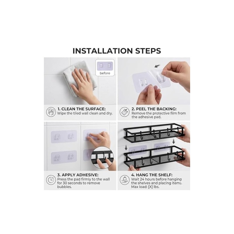 Spice Rack Wall 2 Pack Metal Kitchen Shelf Hanging No