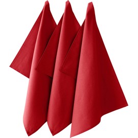 Redbest Seattle Tea Towel, Pack of 3, Cotton, 50x70 cm, red