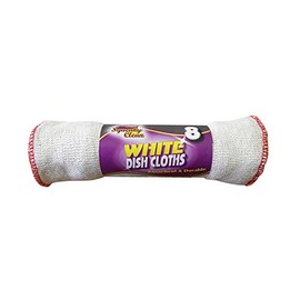 Squeaky Clean White Dishcloth 8 Pack (Q)