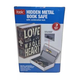 itek Hidden Metal Book Safe Diversion Storage Box Home Anti Theft Security Lock