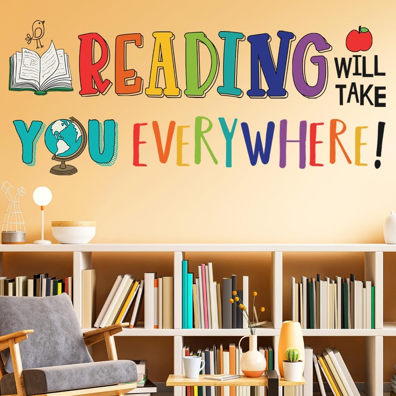 DECOWALL DS9-8092 Reading Corner Wall Stickers Decals Décor Classroom Kids