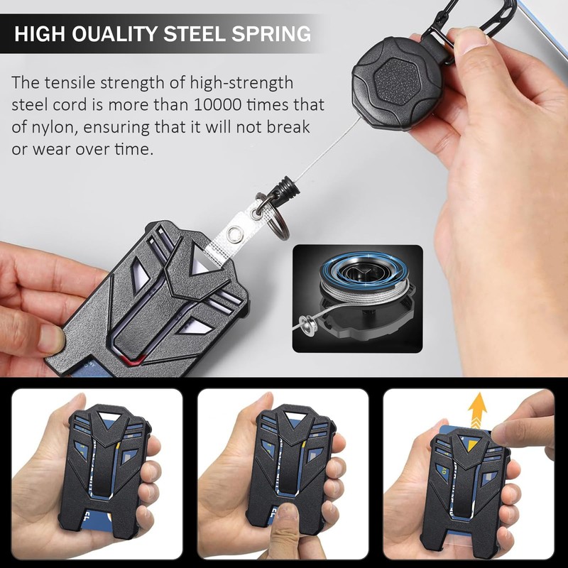 Retractable Key Chains, ID Holders, Work Card Holder, Suitable for