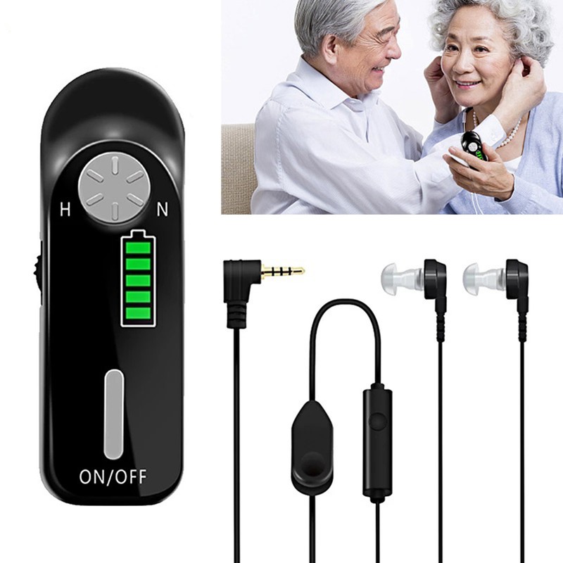 Rechargeable Sound Amplifier Noise Cancellation Clear Volume Adjustment Hearing Aid
