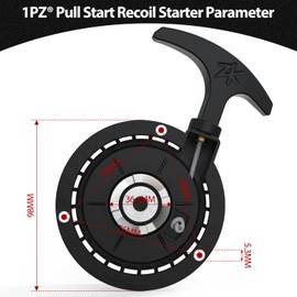 1PZ KQI-9XT 49CC Pull Starter Mini Alloy Recoil Spring Replacement for 47CC 49CC Mini Pocket Dirt Bike Atv Quad Black