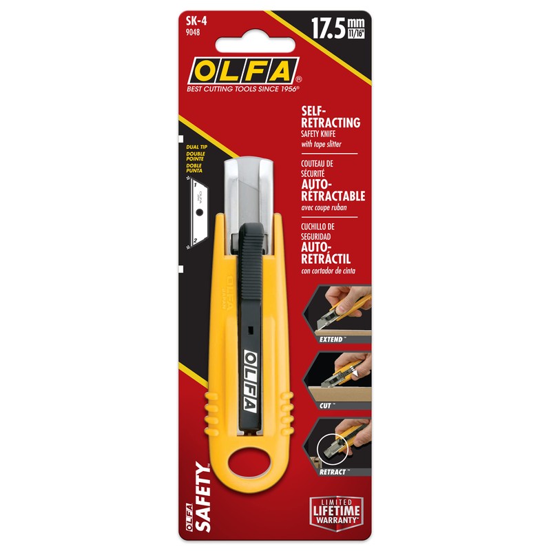 OLFA Self-Retracting Safety Utility Knife (SK-4) - Multi-Purpose Semi-Auto Box