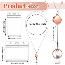 Lanyards for Id Badges, Badge Holder with Lanyard, 3 PCS Retractable Lanyards with 6 PCS Waterproof Cardholder Stainless Steel Cruise Lanyard for Ship Cards for Nurse Teacher