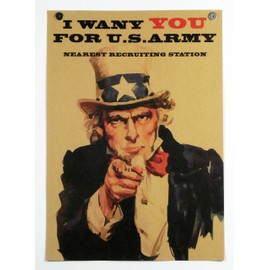 Poster I Want You For U. s. Army Ankle, Thumb 募兵 Poster Uncle Sam B3 Size