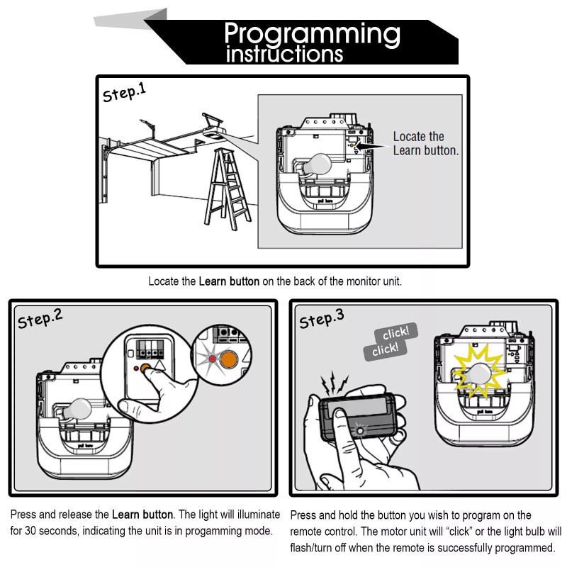 GarageSync 2 For Craftsman Garage Door Opener 3 button Remote