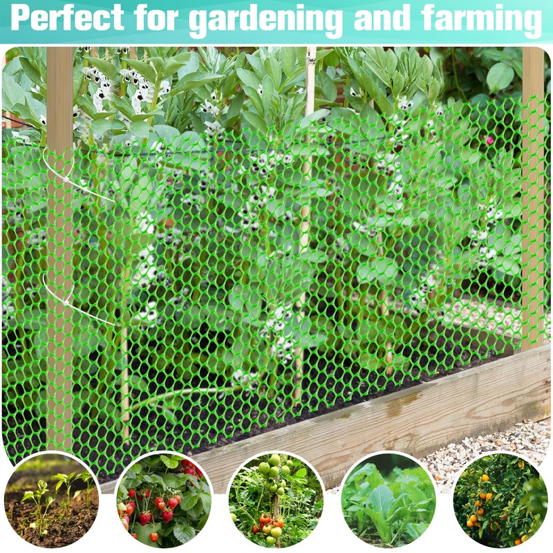 Plastic Mesh Fence Sheet 15.7IN x 10FT - 0.3IN Opening