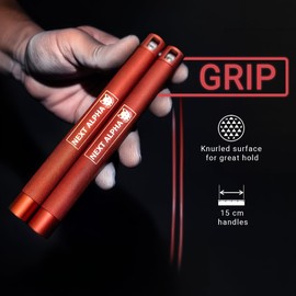 Next Alpha Speed Rope - Skipping Ropes for Adults - Crossfit & Boxing Equipment (Red)