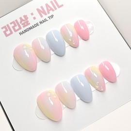 Pastel Spring Day Handmade Nail Tips - Short Ballerina / 파스텔 봄날 수제네일팁 - 숏발레리나