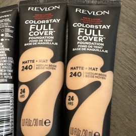 Revlon 3X 240 Medium Beige -Revlon Colorstay Full Cover Matte Foundation, 24 hr 1.0 oz