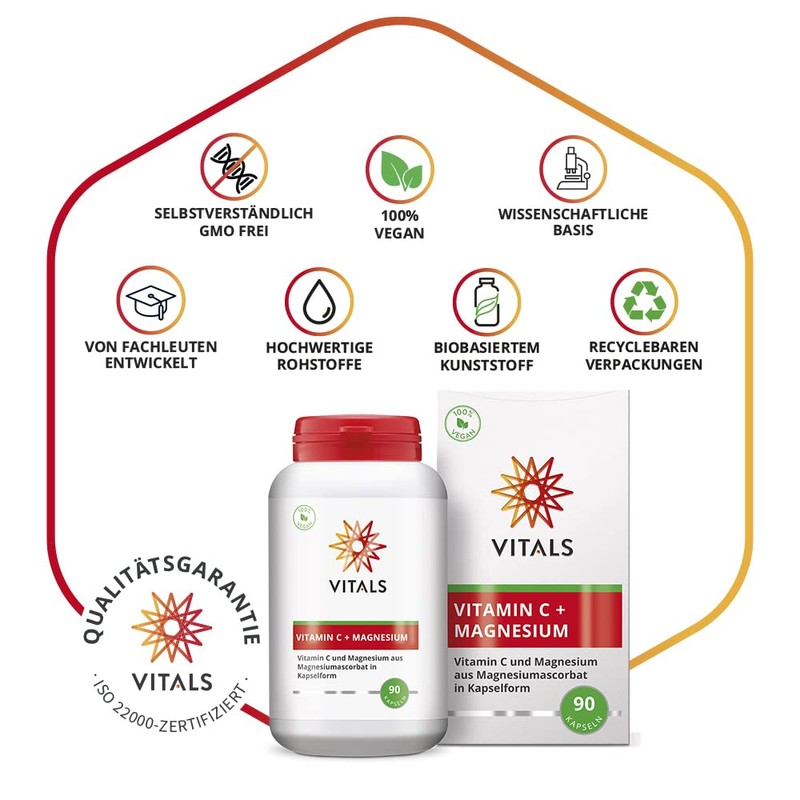 Vitals - Vitamin C buffered with magnesium from magnesium ascorbate,