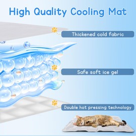 Dog Cooling Mat - Water Injection Pet Mat with Thickened Cooling Fibers, Durable & Leakproof Design for All Types of Pets, Keep Dogs and Cats Cool Outdoor & Indoor(23.6" x 19.7", Classic Grey)