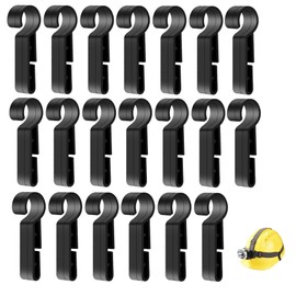 Pack of 20 Headlight Clip Protective Helmet Head Torch Clip Helmet Clips for Headlights Black Headlamps Clips Hardhat Headlight Hooks for All Types of Headlights, Protective Helmet