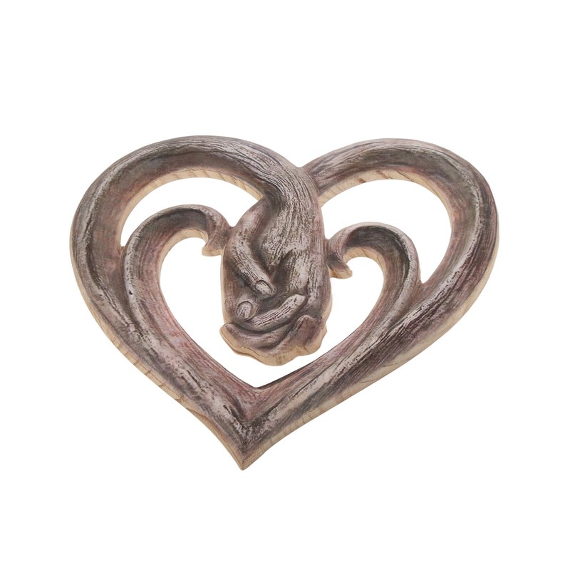 Wooden Sculpture Wall Art Handshake Craft Statue for Home Office
