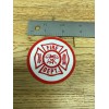 Fire Dept Helmet Decal 2.5” Round Red / Silver New B-7