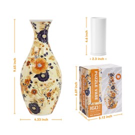 Hiwhy 3D Puzzle Planter Vase for Home Decoration, 160 Pieces DIY Flower Vase - Perfect Housewarming Gift (Vibrant Garden Elegance)