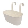 Abaodam Detachable Wall Mount Hook Flower Pot Oval Iron Barrel