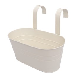 Abaodam Detachable Wall Mount Hook Flower Pot Oval Iron Barrel Hanging Decor Double Hooks Garden Barrel