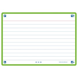 Flash Cards, Ruled with Green Frame, A6, Pack of 80