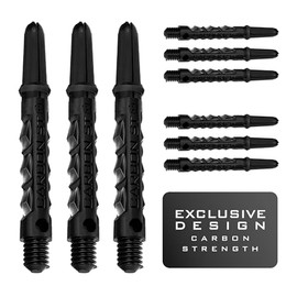 Harrows Darts 3 Sets Carbon ST Dart Shafts - Total 9 Dart Shafts - Medium, Midi & Short - Heavy Duty Carbon Composite - Medium Black