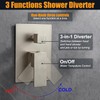 ENGA 3 Way Shower Diverter Valve, Square Three-Function Shower Handle