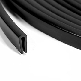 Protector de Borde Canal U PVC Negro 108 Pulgadas