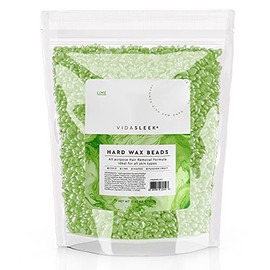 VidaSleek Hard Wax Beads - All Purpose Hair Removal Wax - No Strips Needed - Lime Scent - 17.63 oz