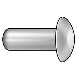 Semi-Tubular Rivet, Oval Head, 3/32 in Dia., 3/16 in L, Brass Body, 100 PK, Mfr: TBC0606-100-A
