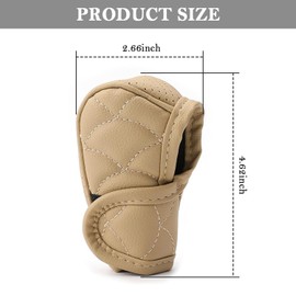 WEZCHUGHAOL Car Gear Shift Cover, Leather Gear Shifter Cover for Protecting Stick Shift Knob, Universal Breathable Car Shifter Cover Car Interior Accessories for Most Cars Trucks SUVs (Beige)