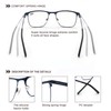 OLOMEE Reading Glasses Men +2.75 Blue Light Blocking Square Magnifying