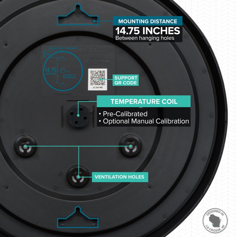La Crosse 104-3056 Emperor Size 22-Inch Analog Dial Thermometer