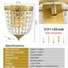 Vintage Crystal Wall Sconces Set of 2 Hardwired Brushed Brass